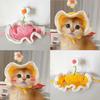 Cappello da Gatto, Cappello da Gatto all'Uncinetto Fiore Carino Costume Lavorato a Maglia Copricapo per Gattino Cane Cucciolo Animale Domestico Cappellino Piccolo Lavorato a Maglia Decorazione Vestiti