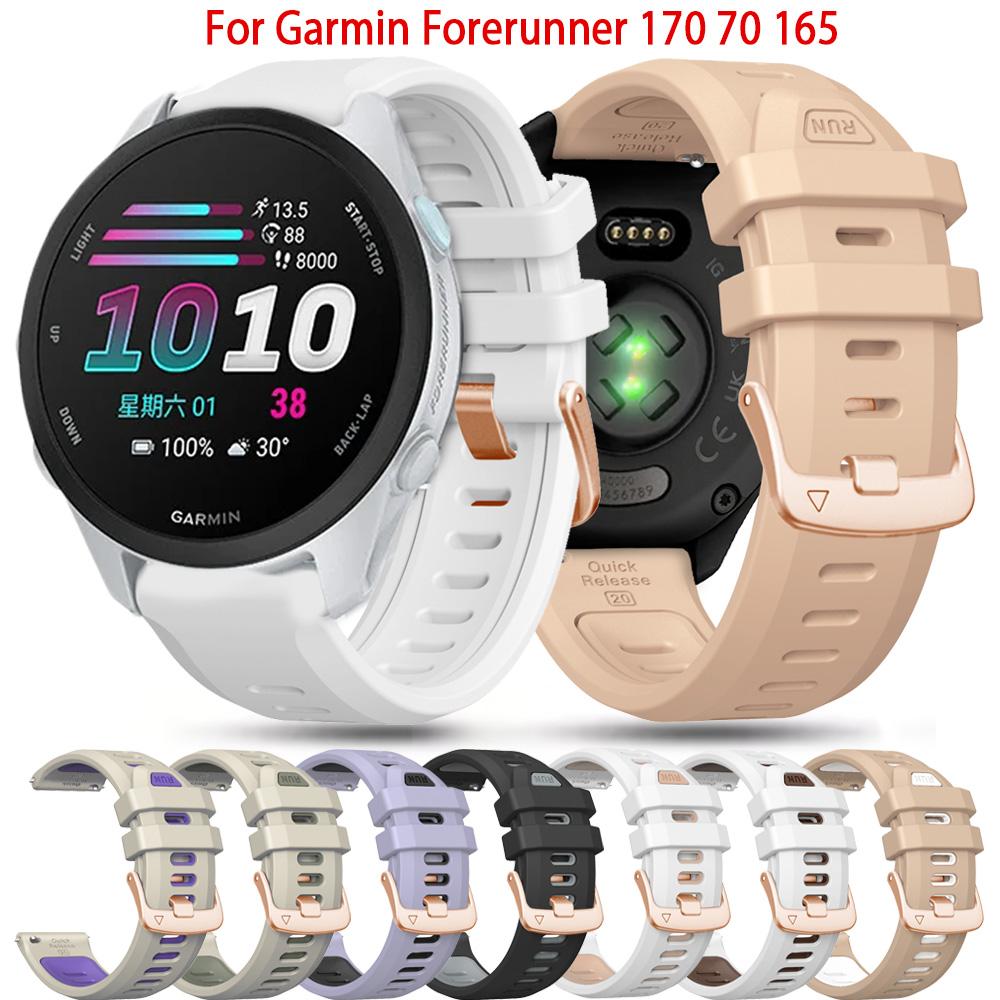 20 mm Silikonrem för Garmin Forerunner 70 remmar för Garmin Forerunner 170 165 55/Venu SQ 2 /2 Plus Armband Vivoactive 6 5
