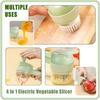 Electric Vegetable Cutter Handheld Multifunctional Food Chopper for Slicing, Grinding Garlic