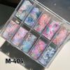 10er-Pack Schwarz-Weiß-Spitzen-Nagelaufkleber - Französisches Sexy Gitterdesign
