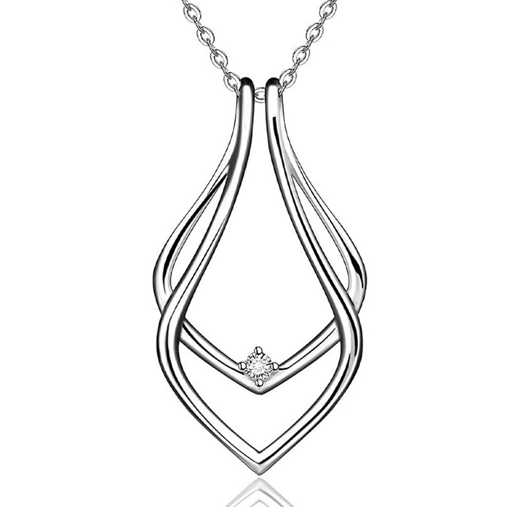 Edelstahl Wassertropfen Ringhalter Halskette Für Damen Herren Zirkonia Ringhalter Halsketten Schmuck Für Ehefrau Freundin