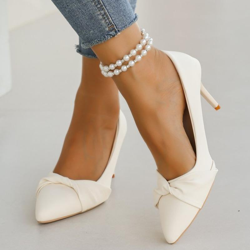 2026 Women' Classics White  Pumps Fashion Pointed Toe Banquet Dress Shoes  Autumn Stiletto Heeled Pumps