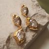 Fashion European and American Style Zircon Fringed Earrings Commuting Lava Geometric Pattern Personalized Earrings