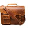 New Leather Messenger Bag Laptop Case Briefcase Brown Distressed Shoulder Bag Compatible With Ipad & Tablet