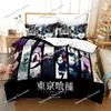 3D Print Anime Tokyo Ghoul Bedding Set Duvet Cover Bed Set Quilt Cover Pillowcase Comforter king Queen Size Boys Adult Bedding02