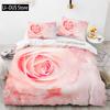 Flower Duvet Cover Set Microfiber Red Rose Bedding Set King Size Floral Print For Valentine's Day Mother's Day Soft Quilt Cover