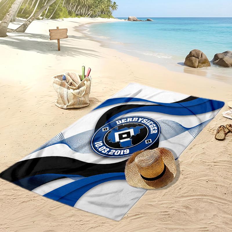 Hamburger SV Football Print Beach Towel, Large Soft Quick Dry Towel for Beach Camping Swimming