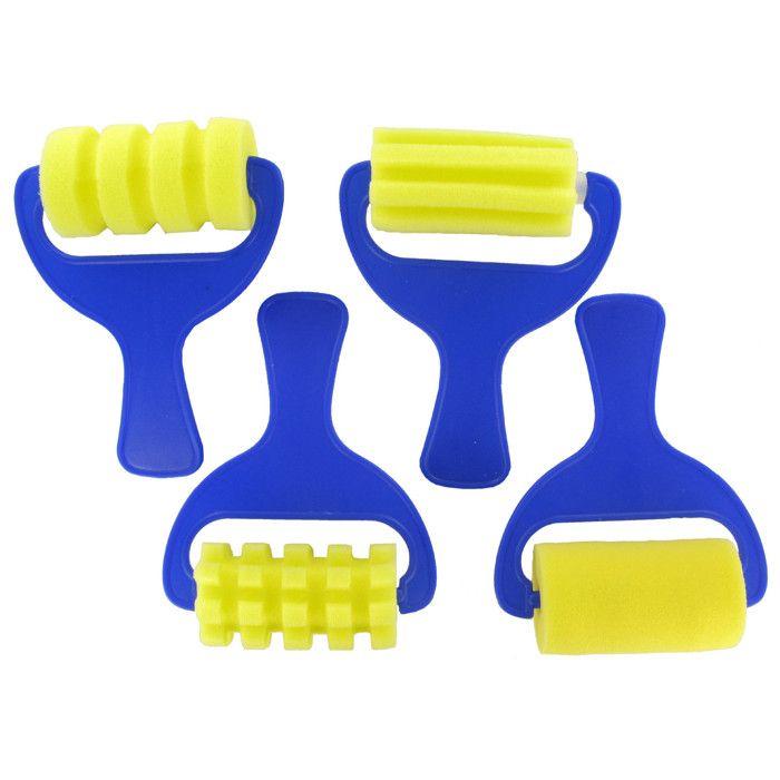 Rouleau en mousse empreinte fantaisie 4 pièces 70 mm