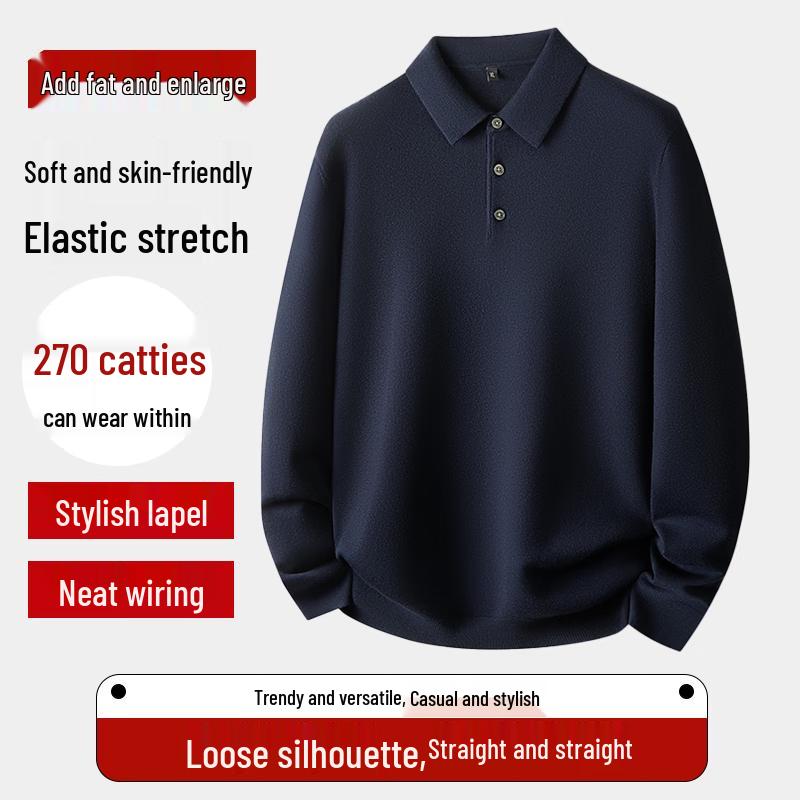 Dibinze Men's Oversized Comfortable Soft-Touch Long-Sleeve Sweater