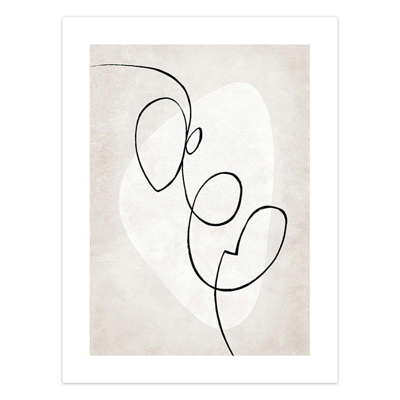 Abstract Line Figure Poster Wall Art Canvas Print Painting Minimalist Retro Black and White Home Decor Bedroom Backdrop Pictures