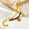 Stainless Steell Maillard Sun Flower Heart Bilayer Bracelet Women Hand Chain Jewelry Gift