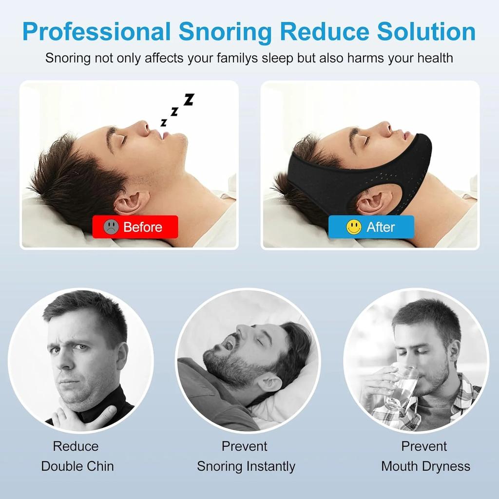Anti Snoring Chin Strap Stop Snore Device Breathable Chin Rest Anti-noise Men Women Lower Jaw Face Lifting Protection Belt