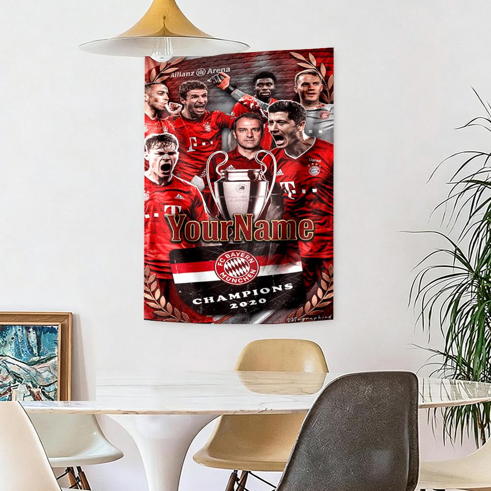 Bayern Munich Custom Your Name Wall Decor Tapestry Art For Pet Memorial Birthdaywedding Party Backdrop Family Gift