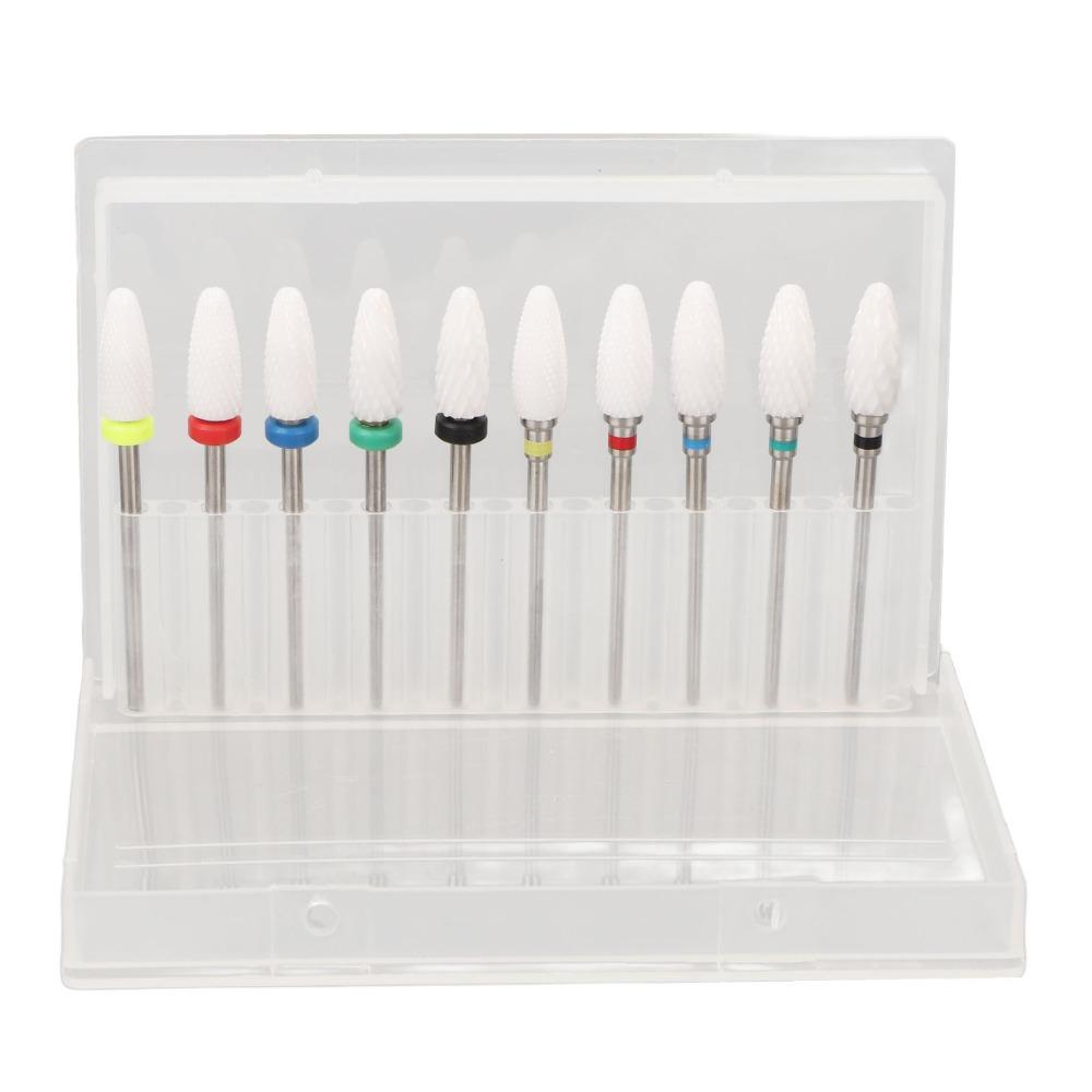 10pcs Multi-purpose For Grinding, Cleaning And Polishing Nail Drill Bits Organizer