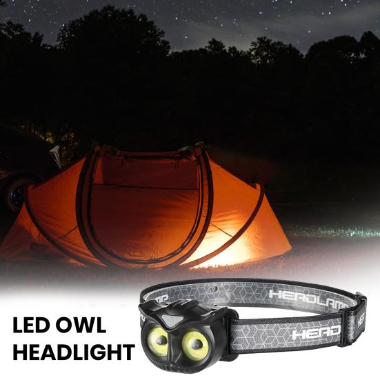 Owl Shape LED Headlamp Type-C Fast Charging Flashlight Head Torch Detachable Lightweight Headlight Outdoor Camping Head Lamp