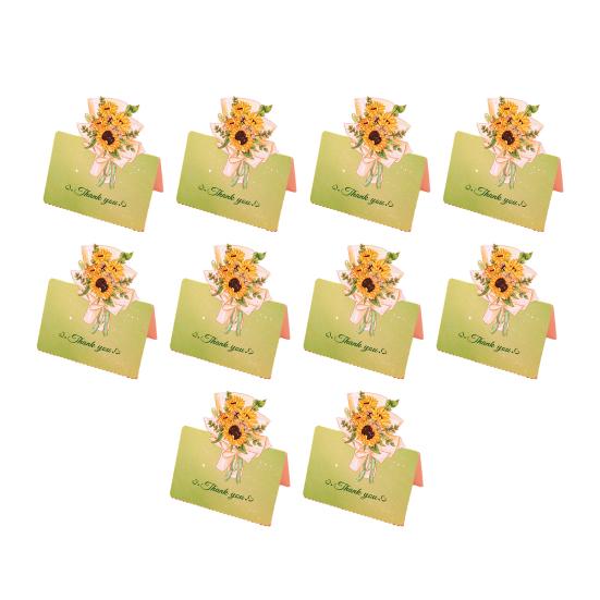 Holiday Blessing Card 10Pcs 3D Bouquet Greeting Card, Thank You Best Wishes Folding Floral Note for Mother's Day Father's