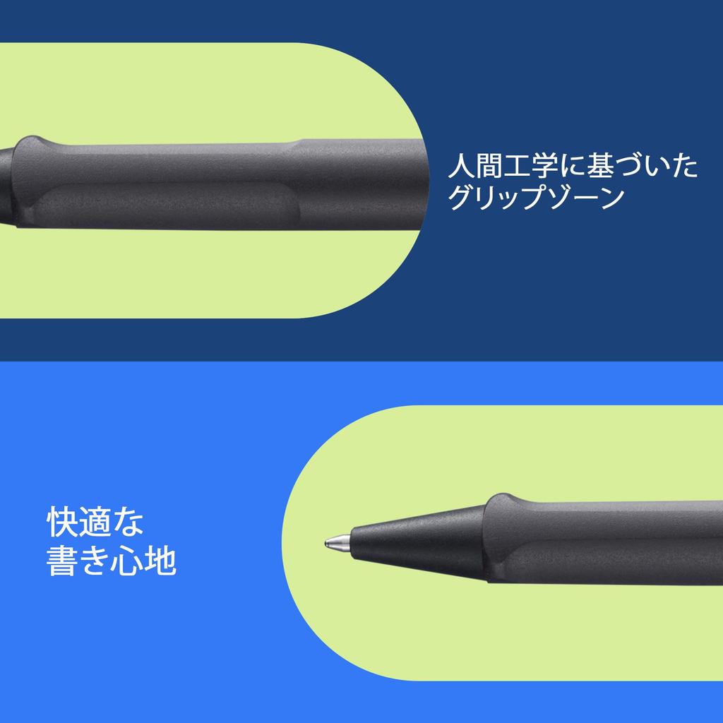 LAMY Ballpoint Steel Officially Imported Pen, Oil-Based, Safari, Black, L2E2,