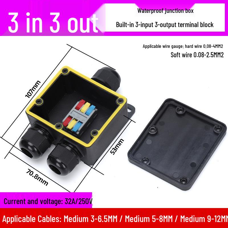 Boîte de jonction de terminal étanche IP68 pour usage extérieur, submersible et étanche à la pluie, idéale pour les lampadaires.