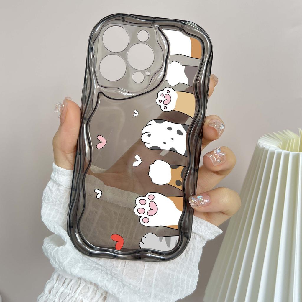 LZ9 cartoon cat Cute art design Clear Soft Wave Phone Cases for iPhone 15 13 Pro Max 12 mini 14 8 Plus XS Max XR 6 Protection Back Cover