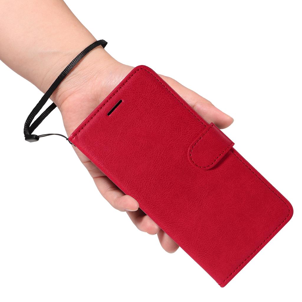 For Samsung Galaxy A07 4G/A06 5G/A06 4G Leather Wallet Case with Strap Solid Color Phone Stand Cover