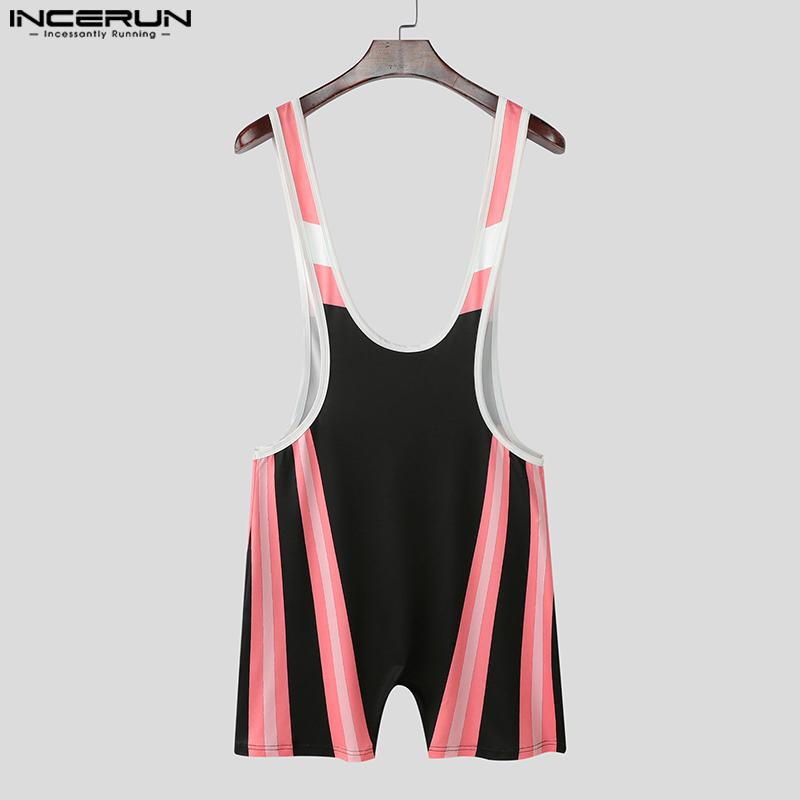 INCERUN Pánské Popruhy Bez Rukávů Potisk Písmen Přiléhavé Kombinézy Romper Body