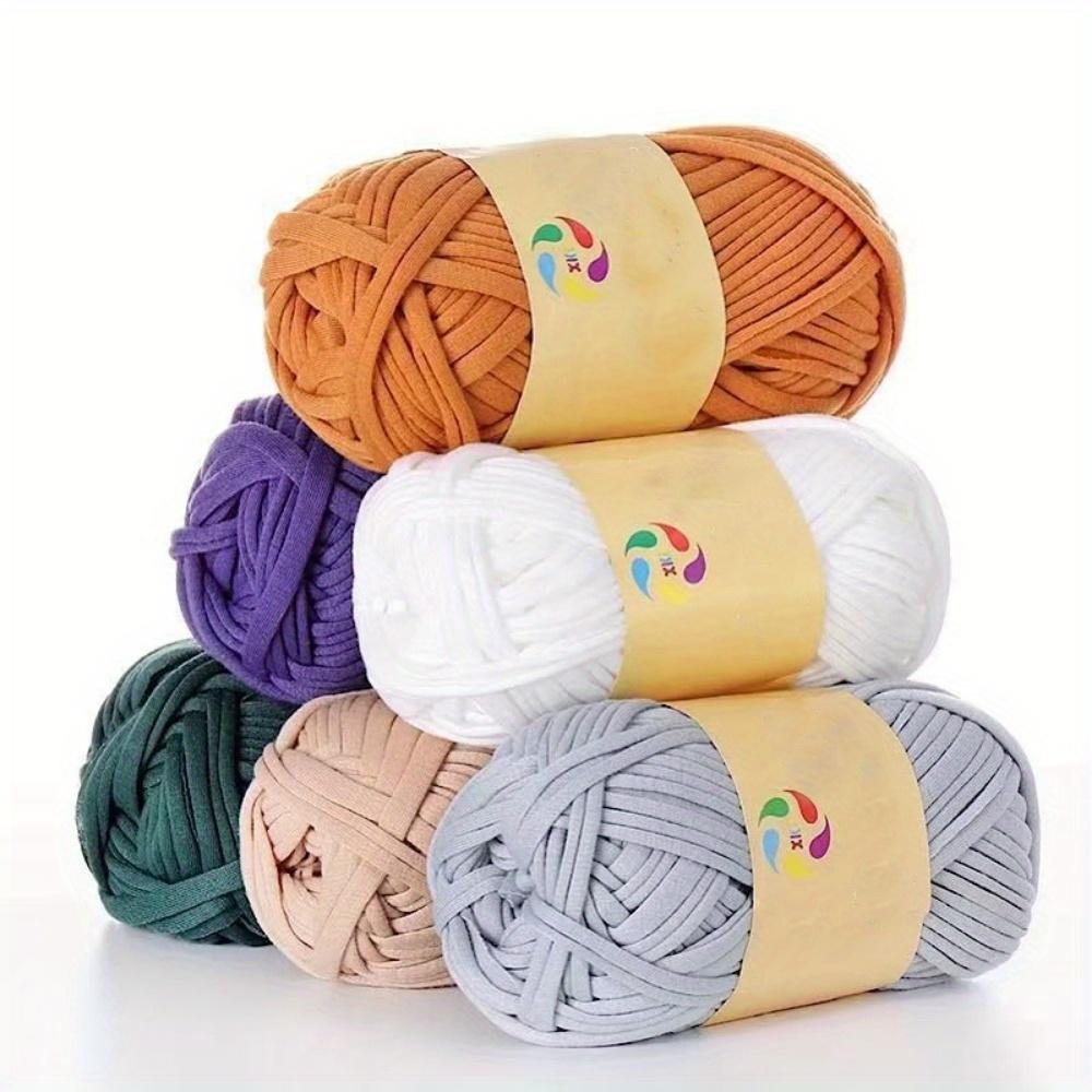 3pcs Solid Color Cloth Strips Thick Cloth Yarn Soft Colored Yarn for Hand DIY Bag Blanket Cushion Crocheting and Knitting Projects