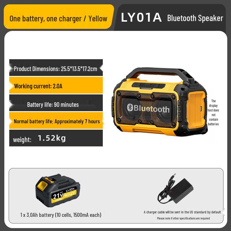 21V Bluetooth-Lautsprecher: Tragbarer Outdoor-Subwoofer mit langer Akkulaufzeit, hohem Volumen und überlegener Klangqualität.