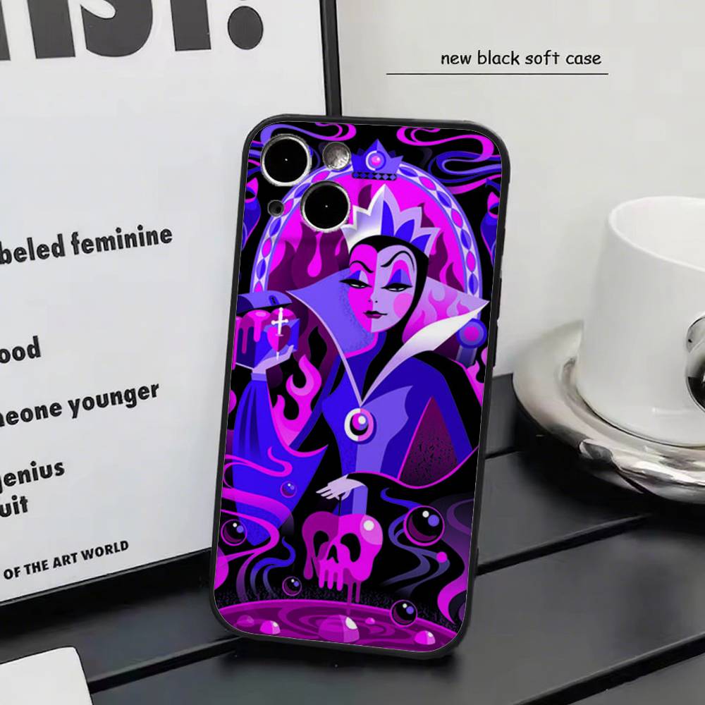 Disney Villains For iPhone 17 Air 16 15 14 13 12 11 Pro Black Soft Cover Phone Case