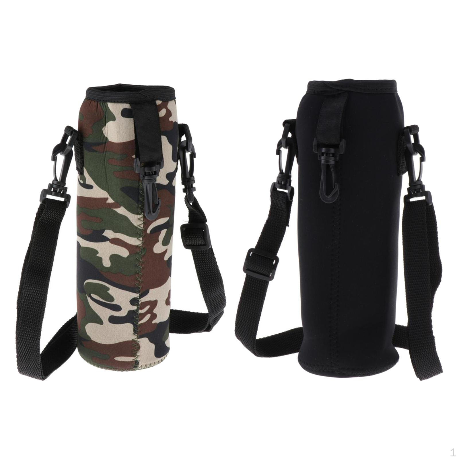 

2x Outdoor Water Bottle Carrier Cover Holder Shoulder Strap