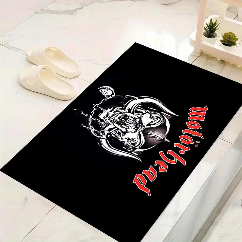 1Pc Motorhead Heavy Metal Rug, Office Carpet Indoor Outdoor Doormat, Non-Slip Soft, Living Room, Christmas Halloween Gift. Em92825