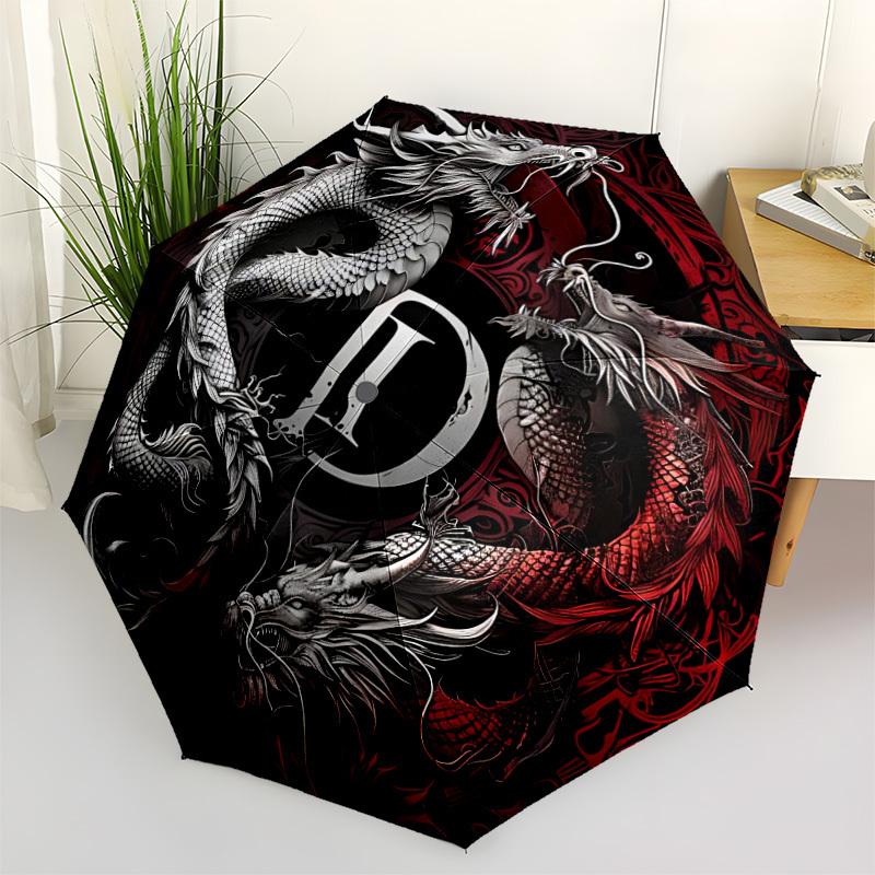 

1pc Yin Yang Dragon Design Automatic Open/Close Umbrella - Portable Collapsible Umbrella with 8-Rib Stability, Fashion Lovers yy251017081