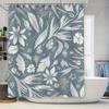 Modern Bohemian Bath Curtain with Botanical Print Perfect for Bathroom Decor
