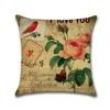 Retro Flower Decorative Pillowcases Rose Pattern Cotton Linen Throw Pillow Case Rose Pillow Cover Kussensloop Almohada Zt294