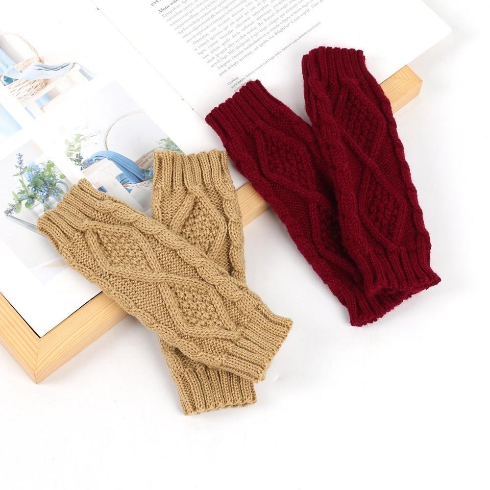 Knitted Crochet Fingerless Gloves Soft Warm Knit Mittens Fashion Typing Gloves  Cold Weather