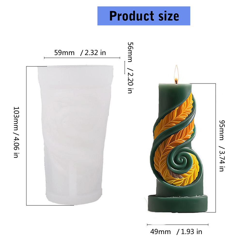 Wheat Candle Silicone Molds for Epoxy Resin Handmade Candle Soap Cylinder Silicone Mould for Home Decoration