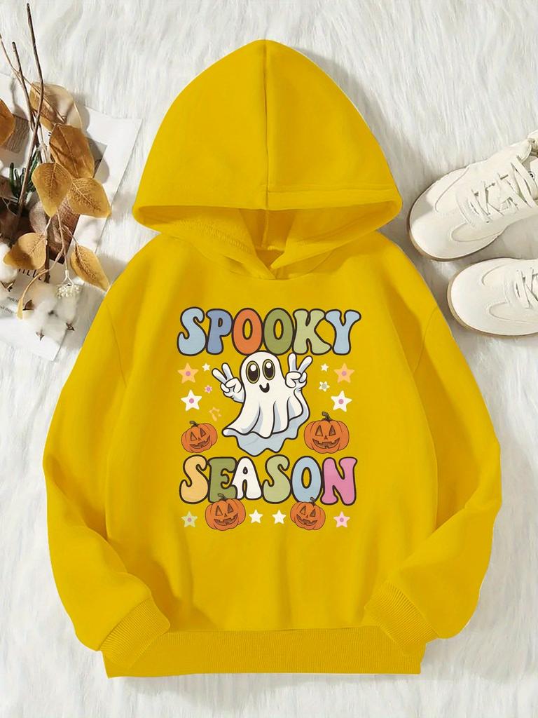 Halloween-themed girls' casual long-sleeved hoodiechildren's autumn andwinter sports topoutdoor hoodiechildren's Christmas gift.