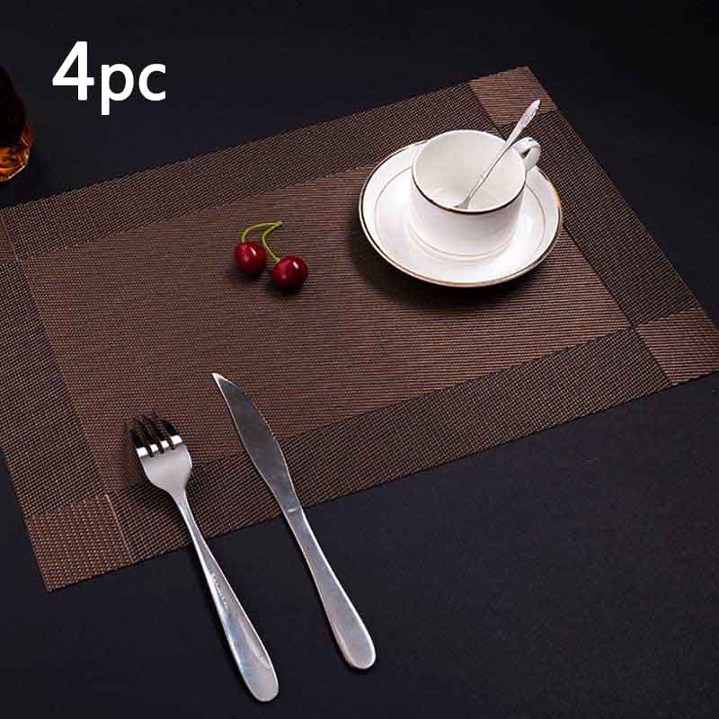 4pcs/set of Rectangle Heat Insulation Bowl Plate Cup Place Mat