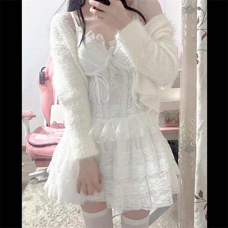 Womens Sexy Lace Gauze Mini Skirt For Women High Waist Pleated Skirt