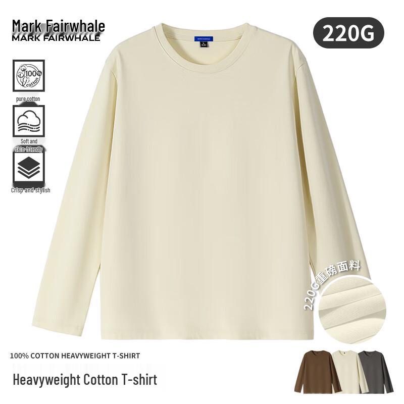

Mark Fairwhale Men s Solid Long-Sleeve Round Neck T-Shirt 3XL