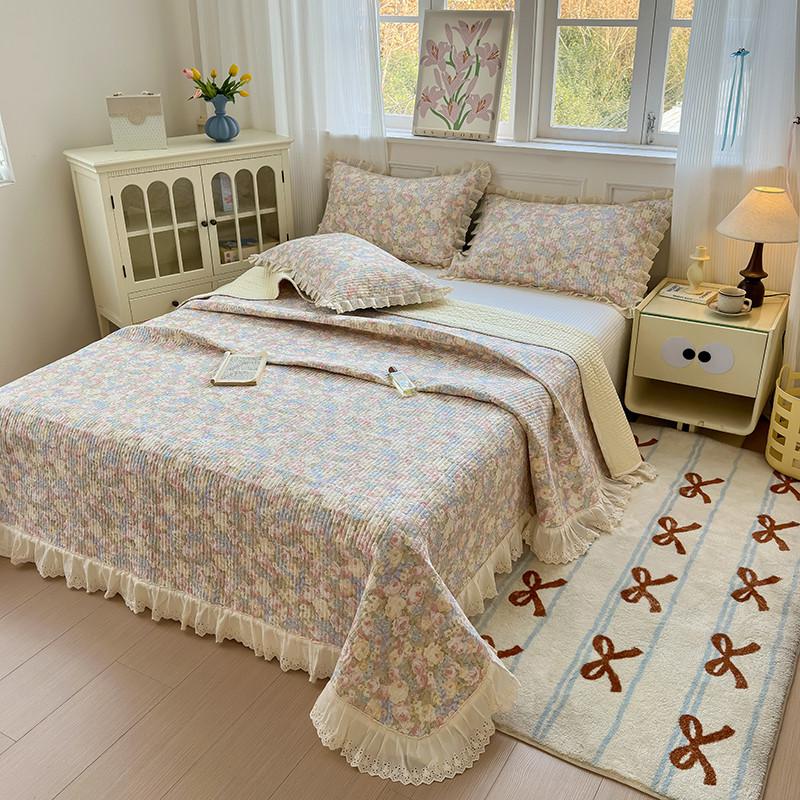 Full Cotton Double-Layer Yarn Washed Cotton Bed Cover