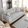 Striped Cotton And Linen Sofa Cushion, Universal In All Seasons, Non-Slip Thickened Linen, Simple Modern Solid Wood Fabric Sofa Towel Cover