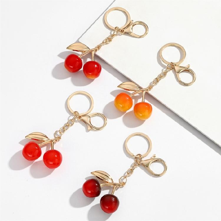 Fashionable Cherrys Sturdy Resin Charm Pendant Elegant Keychain Charm Accessory for Styles Expression Daily Use