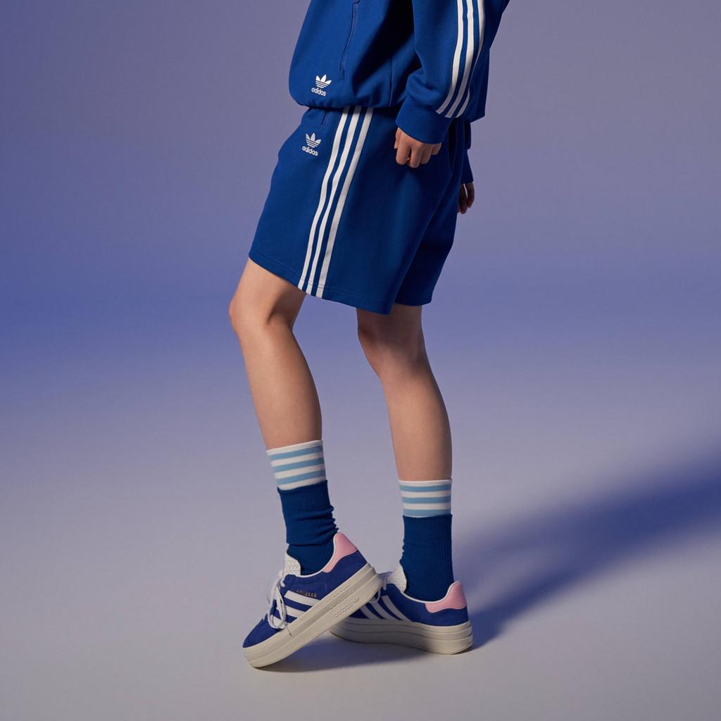Adidas Originals Cn Short U Three Stripe Color Block Elastic Waist Sports Shorts Unisex Shorts Academy-Blue IT4478