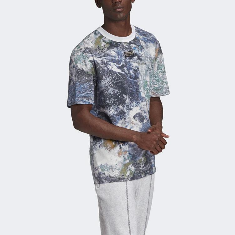 Adidas Originals Trefoil Casual Print Fitness Round Neck Short Sleeve T-Shirt Men Tops Multicolor GD9276