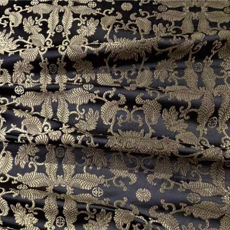 Tejido Jacquard de Brocado Elegante con Patrones Auspiciosos Ancho 75 para Diseño DIY Material de Costura Tela para Vestido Cheongsam Prenda de Satén