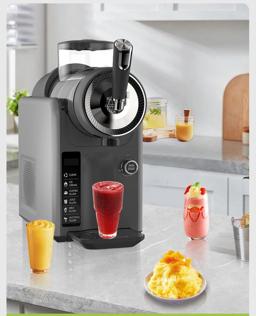 Kompakte Schnee-Schmelz- & Eismaschine: Multifunktionale Selbstreinigung für Milchshakes, Smoothies & Slush-Eis.