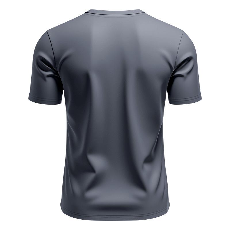 New American Style Men's Summer Short Sleeve T-Shirt, Slim Fit Trendy Deep V-Neck Button Henley Shirt
