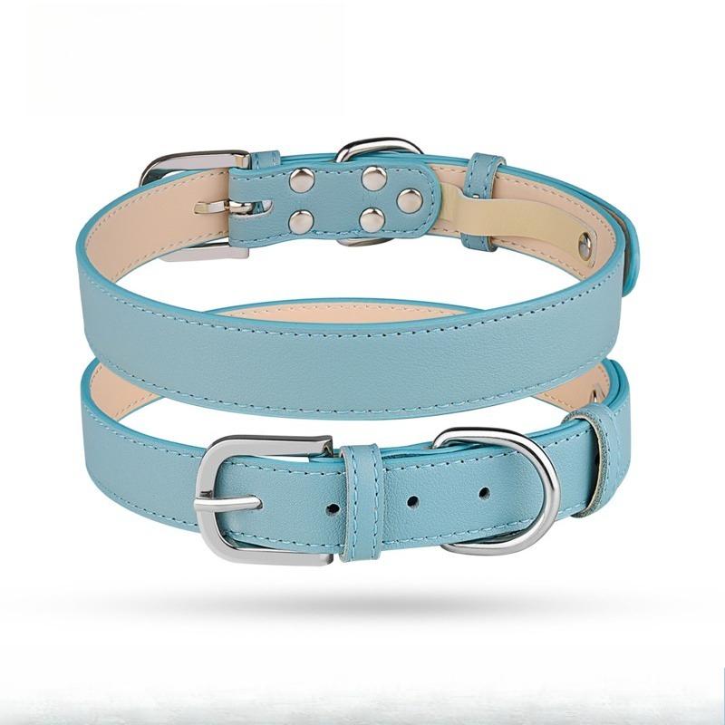 Soft PU Microfiber Dog Collar Adjustable Metal Buckle Comfort Wear‑Resistant Pet Collar For Small Medium Large Dogs Daily Walking
