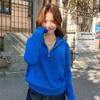 Celebrity Style Cable Knit Half-Zip Sweater: Autumn/Winter Long Sleeve Lapel Top