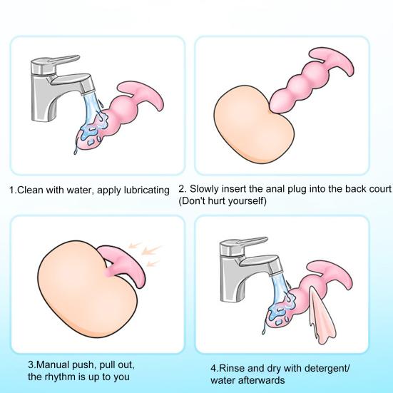 Yousheng 3Pcs/Set Anal Plug Easy To Clean Flirt Lightweight Beads Flexible Stimulator Butt Sex Toys for Women